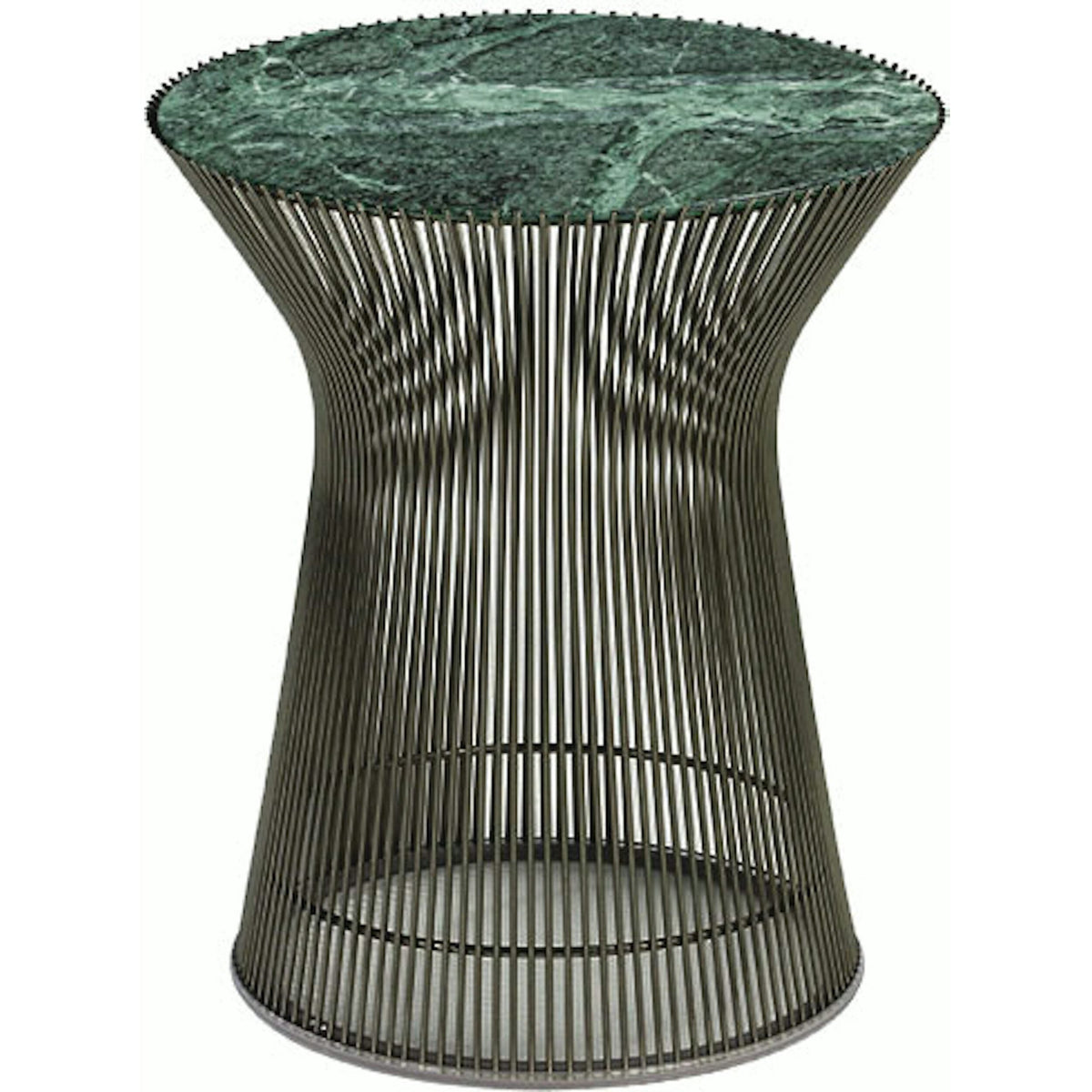 Platner Side Table side/end table Knoll Metallic Bronze Verde Alpi marble, Satin finish 