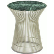 Platner Side Table side/end table Knoll Polished Nickel Verde Alpi marble, Satin finish 