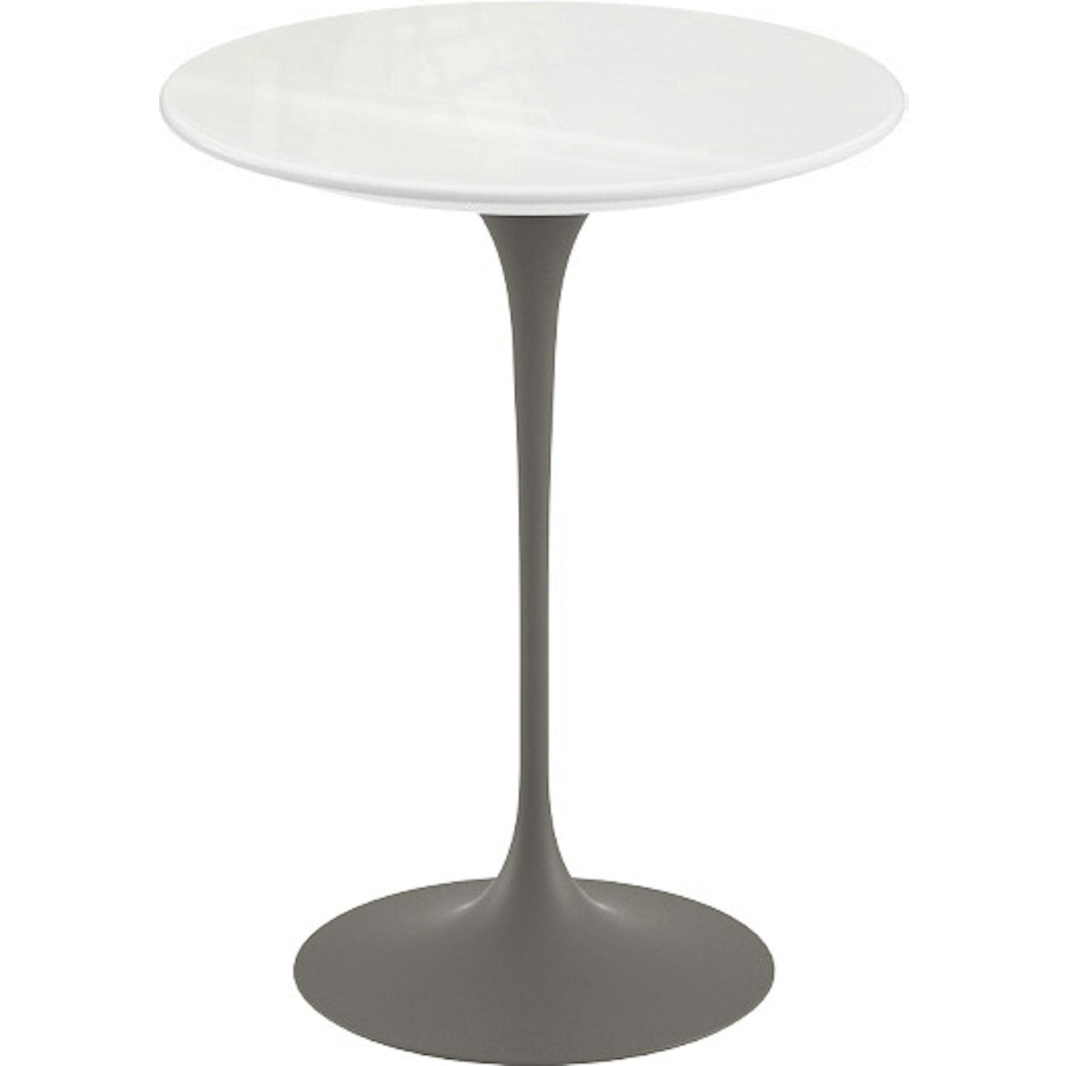 Saarinen Side Table - 16" Round side/end table Knoll Grey Vetro Bianco 