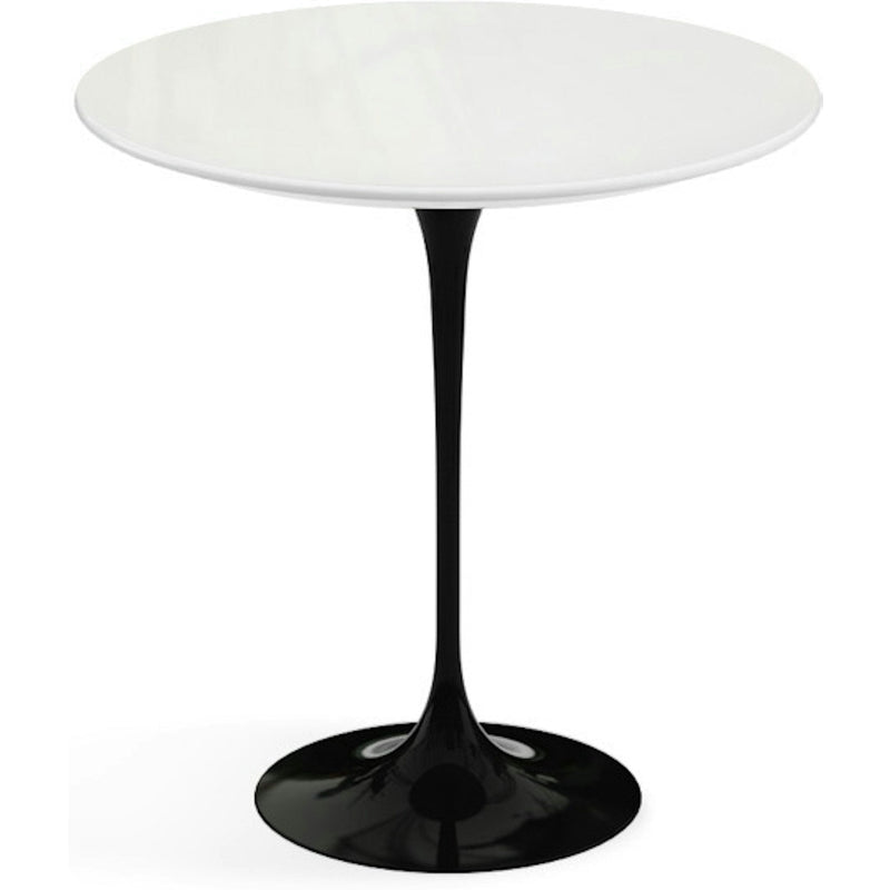 Saarinen Side Table - 20” Round side/end table Knoll Black Vetro Bianco 