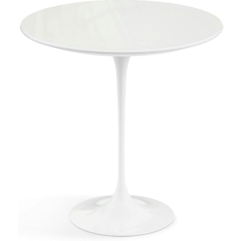 Saarinen Side Table - 20” Round side/end table Knoll White Vetro Bianco 