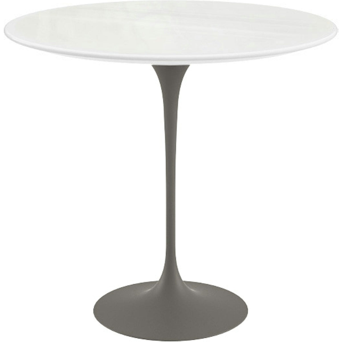 Saarinen Side Table - 22” Oval side/end table Knoll Grey Vetro Bianco 