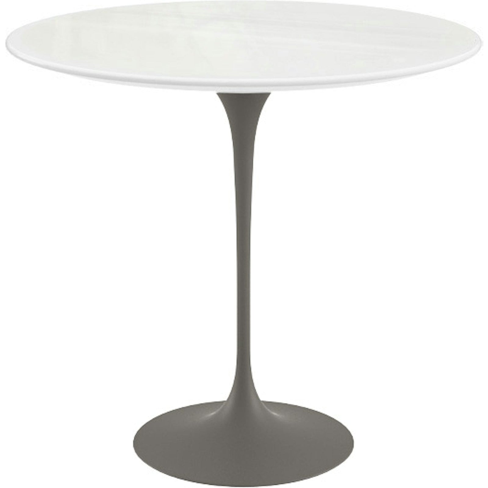 Saarinen Side Table - 22” Oval side/end table Knoll Grey Vetro Bianco 