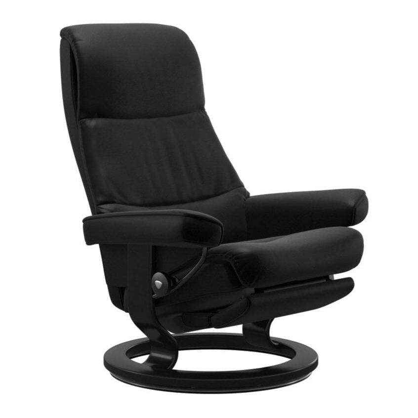 View Office Chair - Batick Latte Leather &amp; Black Wood Office Chair Stressless 