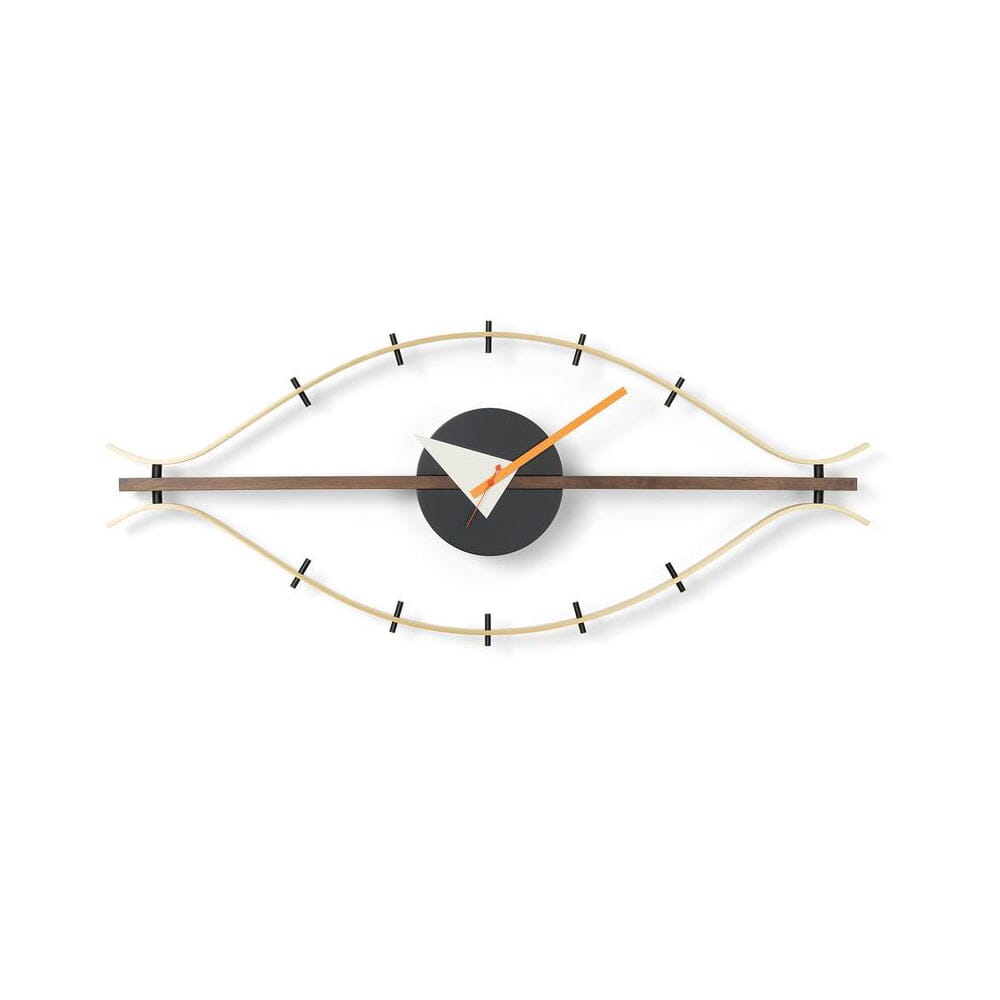 George Nelson Eye Clock Clocks Vitra Brass/Walnut 
