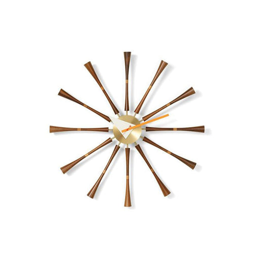 George Nelson Spindle Clock Clocks Vitra Aluminium, solid walnut 