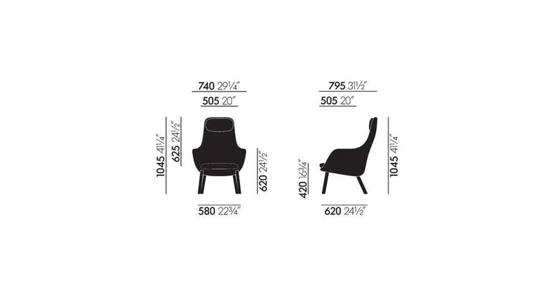 HAL Lounge Chair & Ottoman Loose Seat Cushion task chair Vitra 