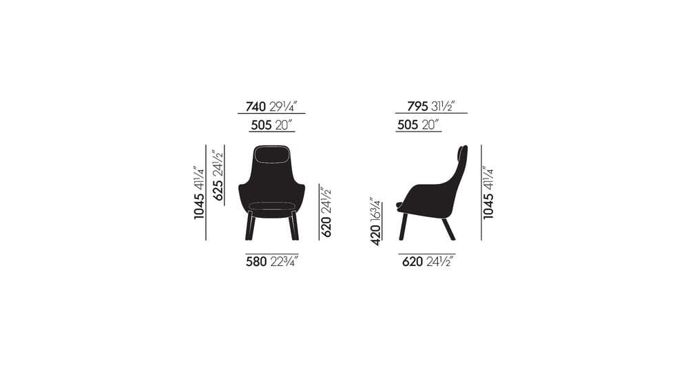 HAL Lounge Chair &amp; Ottoman Loose Seat Cushion task chair Vitra 