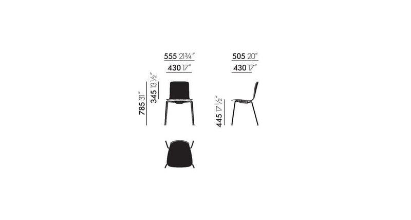 HAL Ply Tube Stackable Side/Dining Vitra 