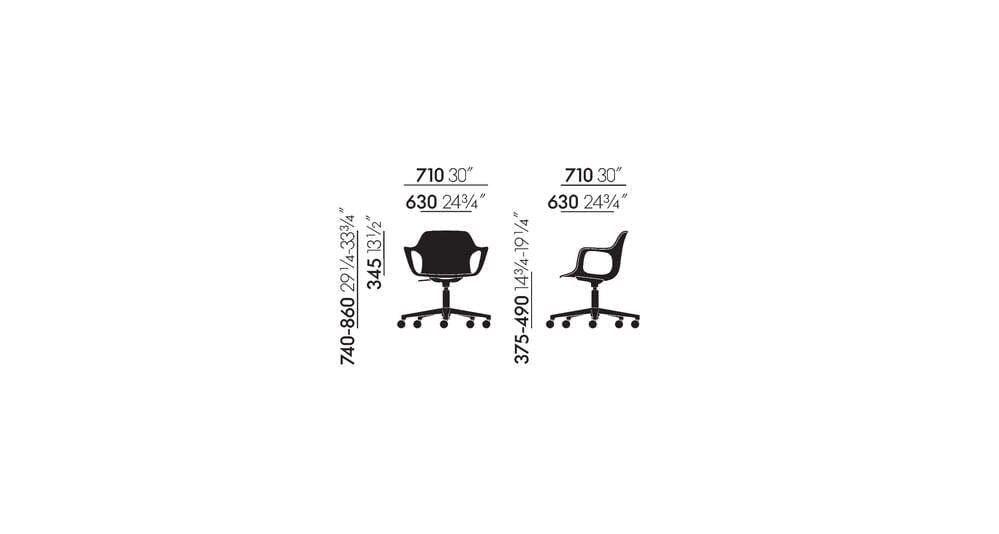 HAL RE Armchair Studio With Seat Upholstery task chair Vitra 