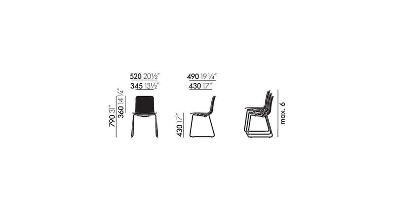 HAL RE Sled Chair Side/Dining Vitra 