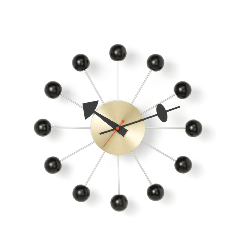 Nelson Ball Clock - Black / Brass Clocks Vitra 