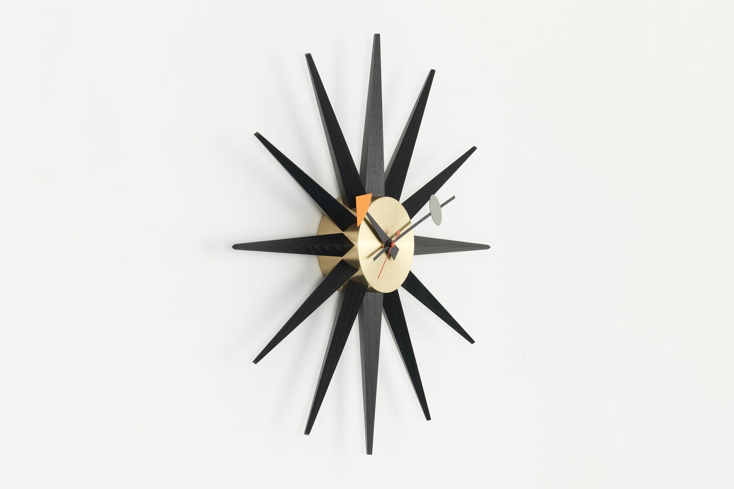 Nelson Sunburst Clock Black/Brass Clocks Vitra 