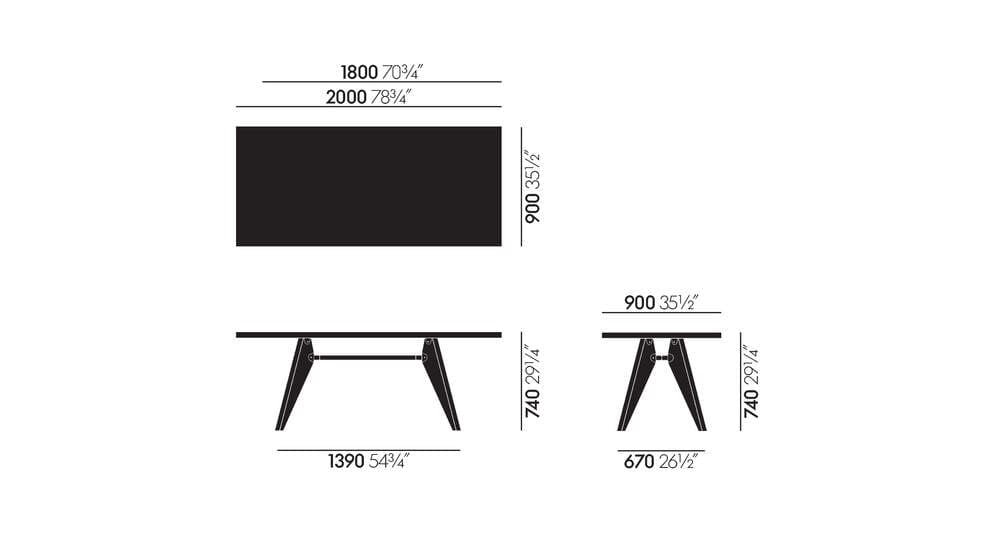 Table S.A.M. Bois Dining Tables Vitra 