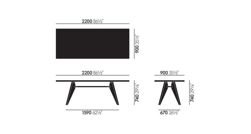 Table S.A.M. Bois Dining Tables Vitra 