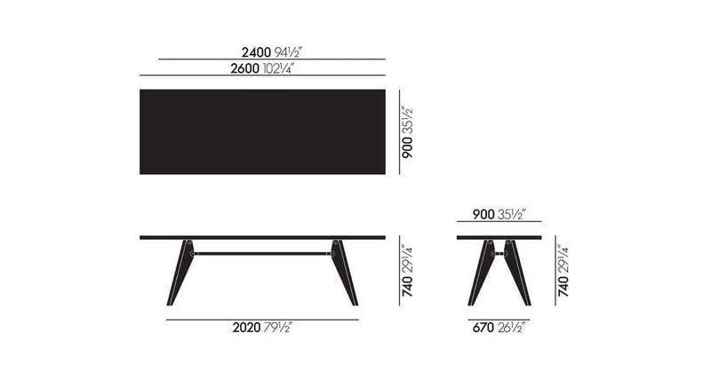 Table S.A.M. Bois Dining Tables Vitra 