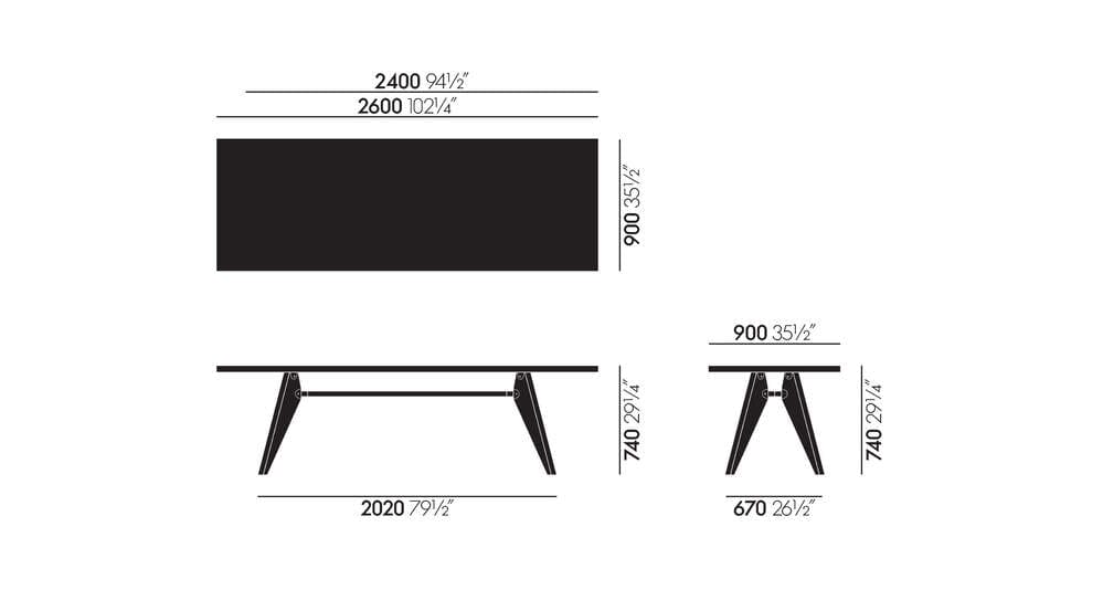 Table S.A.M. Bois Dining Tables Vitra 