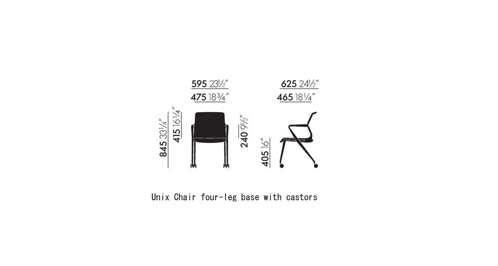 Unix Office Chair - Four Legged Base Office Chair Vitra 