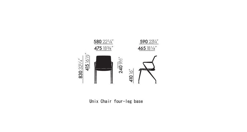 Unix Office Chair - Four Legged Base Office Chair Vitra 