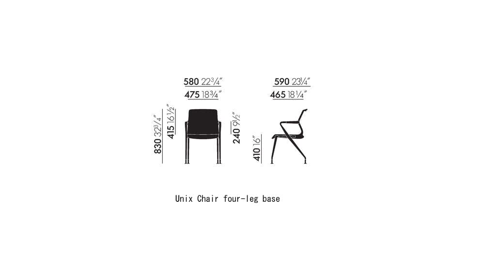 Unix Office Chair - Four Legged Base Office Chair Vitra 