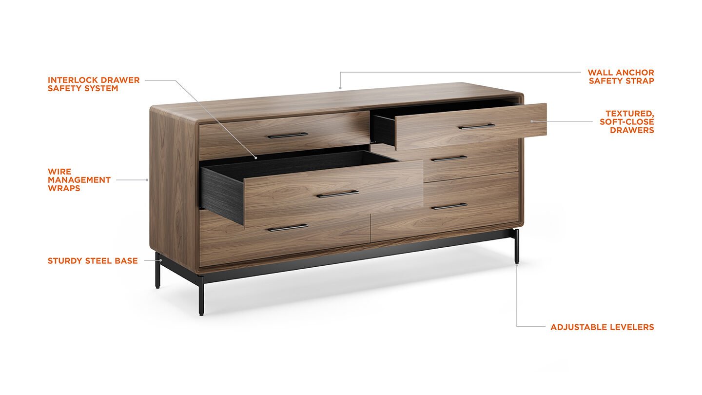 LINQ 9185 6-Drawer Dresser storage BDI 