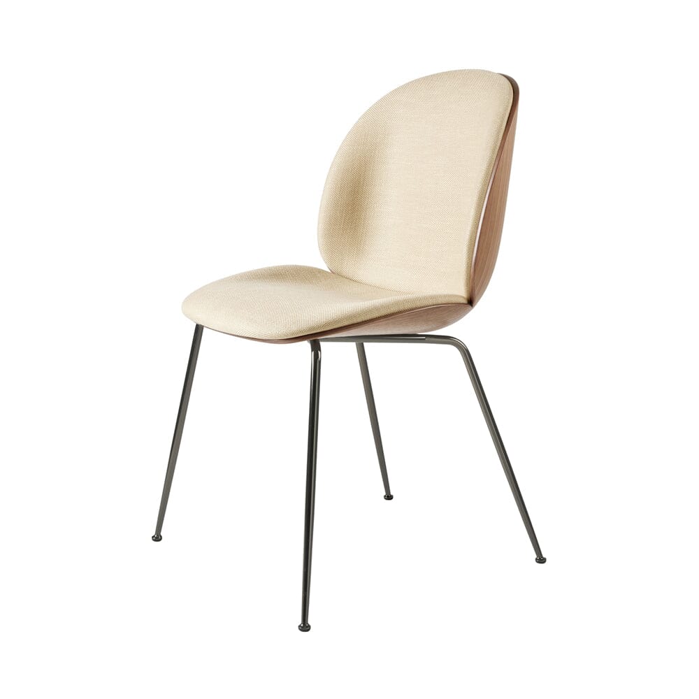 Beetle Dining Chair with Conic Base - Veneer Shell - Front Upholstered Chairs Gubi 