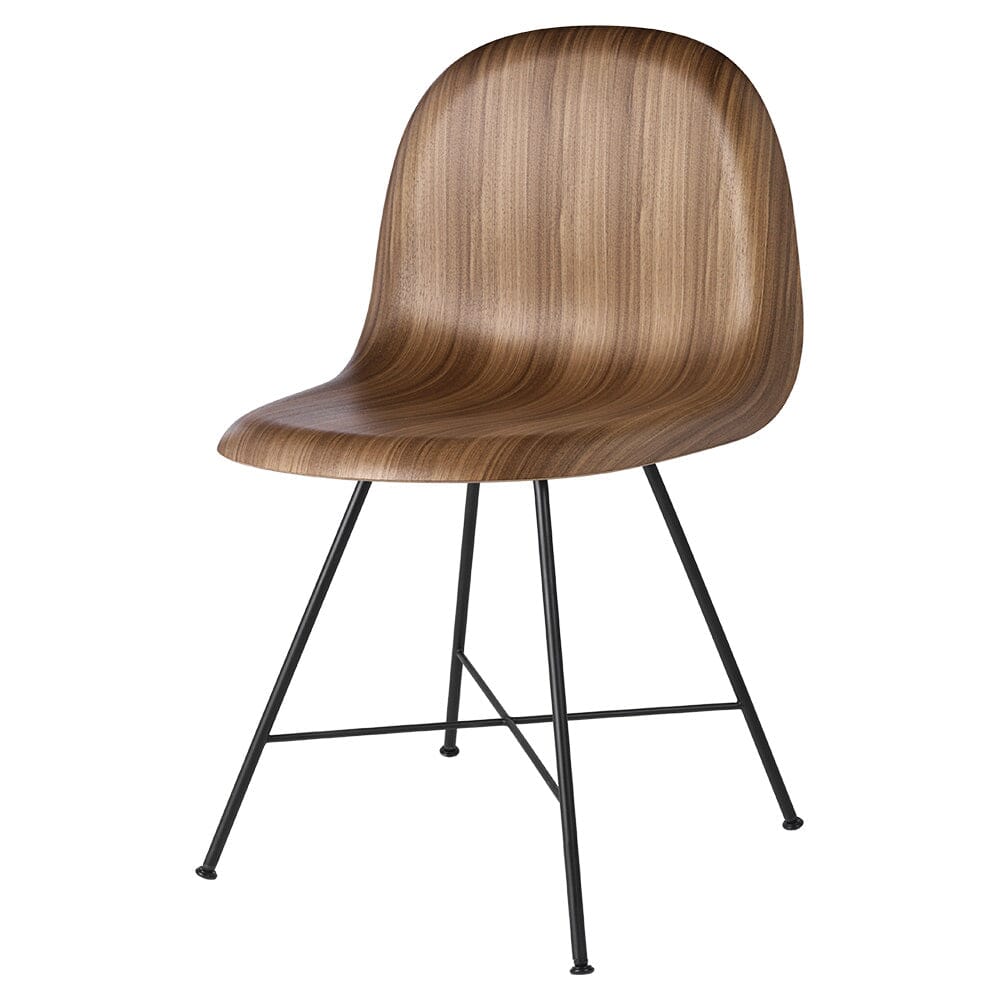 3D Dining Chair - Center Base Dining Chair Gubi American Walnut 