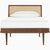 Nelson Thin Edge Bed - Wood Taper Legs Beds herman miller Twin Size Natural Cane Headboard Walnut Frame & Legs Finish