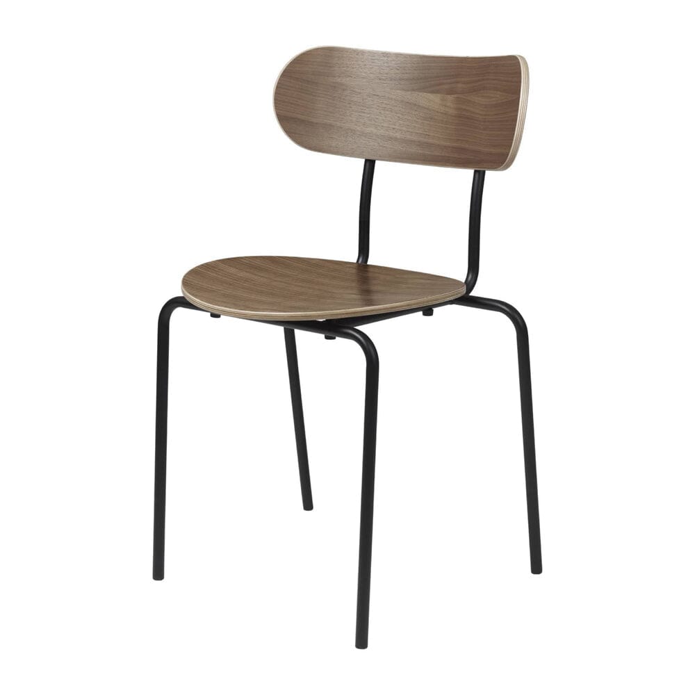 Coco 4-Legged Stackable Dining Chair Dining Chair Gubi Walnut Lacquered 