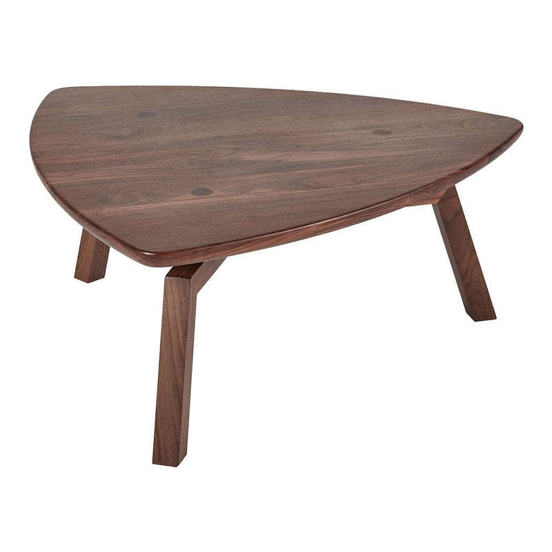 Solana Triangular Coffee Table Coffee Tables Gus Modern Walnut 