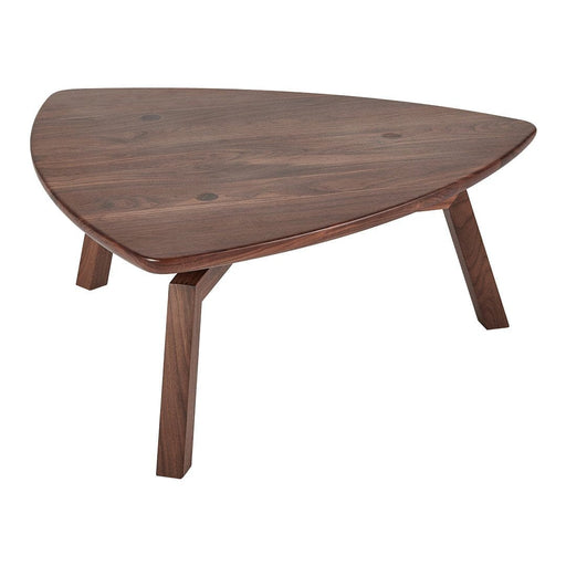 Solana Triangular Coffee Table Coffee Tables Gus Modern Walnut 