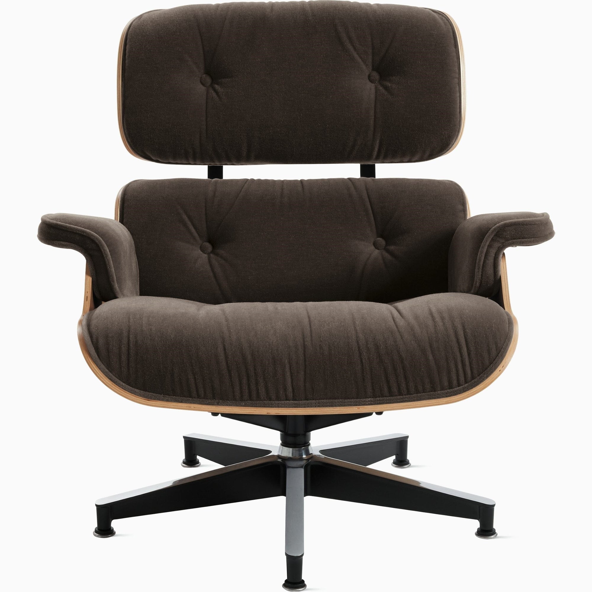 Eames Lounge Chair in Mohair Supreme lounge chair herman miller Standard Walnut + $800.00 Mohair Supreme Peat