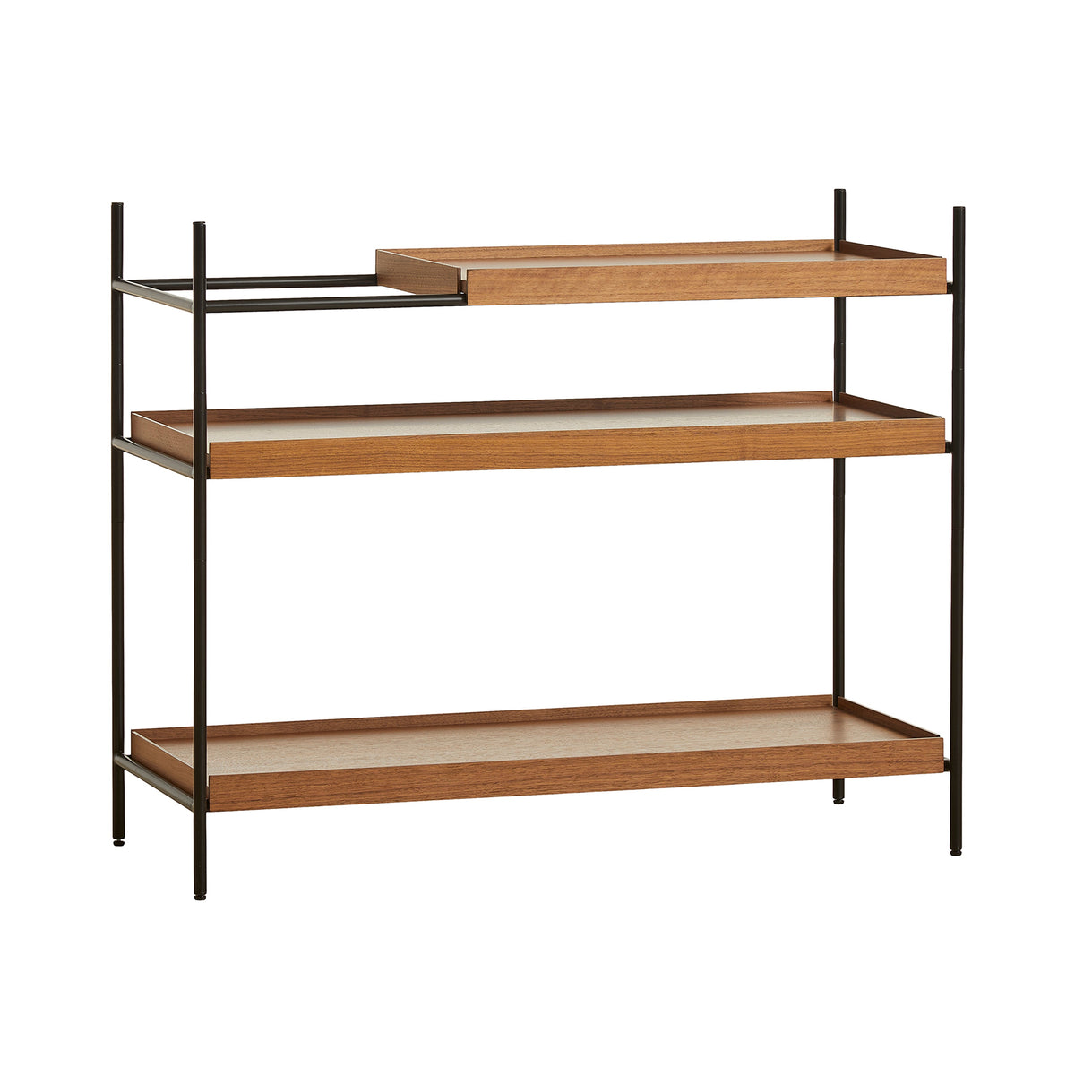 Tray Shelf - Low Shelves Woud 1 Short Walnut + 2 Walnut 