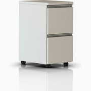 Tu W-Pull Mobile Pedestal storage herman miller File/File Configuration Warm Grey Neutral Surface Finish Full-Extension Ball-Bearing