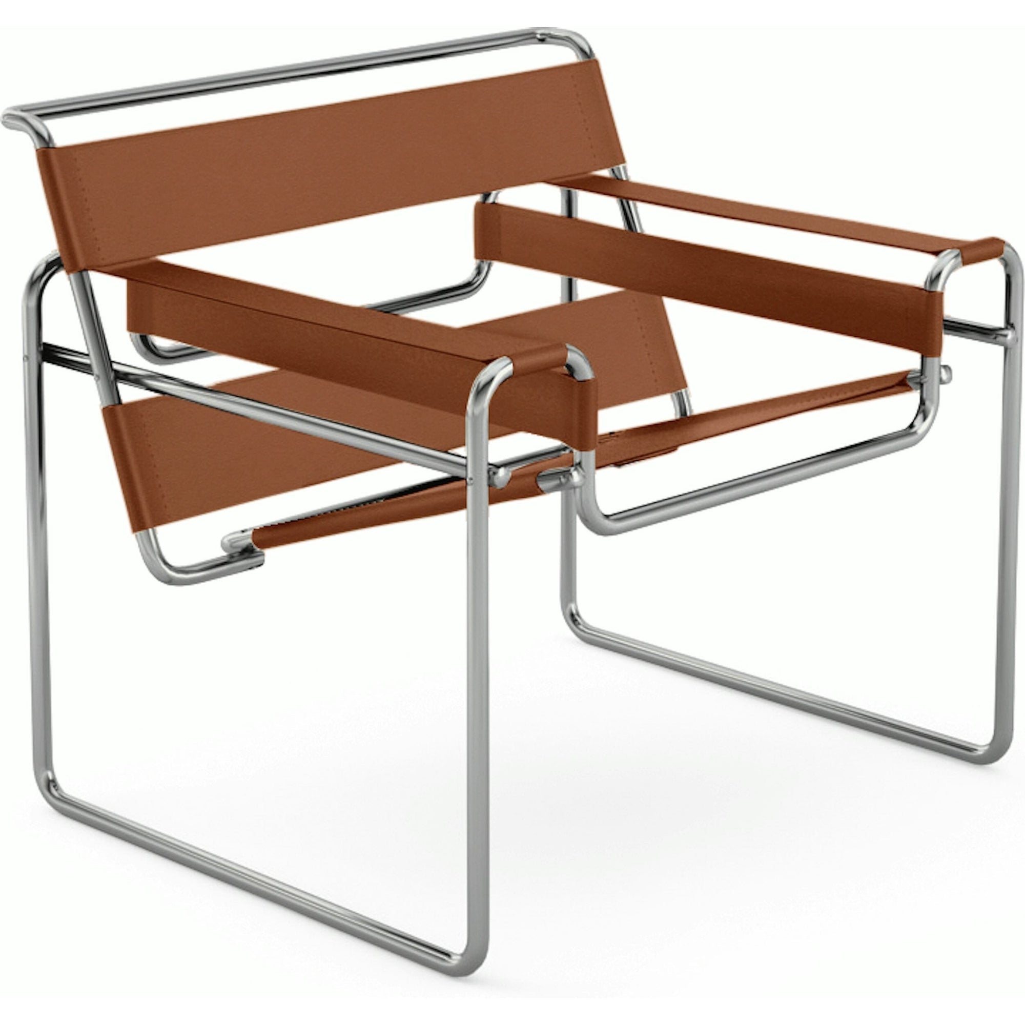 Wassily Chair lounge chair Knoll Belting Leather - Cognac Polished Chrome 