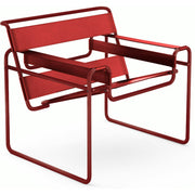 Wassily Chair lounge chair Knoll Belting Leather - Simply Red Dark Red 