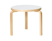 Table 90D Dining Tables Artek Top IKI White HPL | Legs and Edge Band Natural Lacquered 