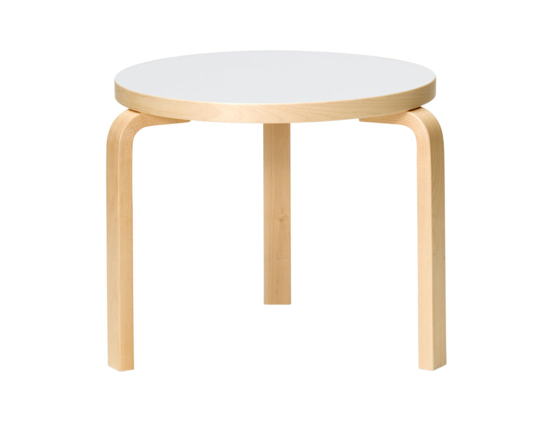 Table 90D Dining Tables Artek Top IKI White HPL | Legs and Edge Band Natural Lacquered 
