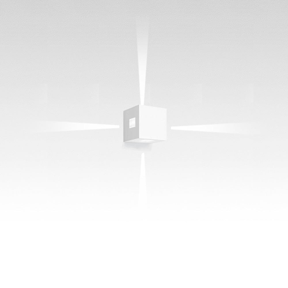 Effetto Square Outdoor Wall Light Outdoor Lighting Artemide 4 Narrow Beams White 