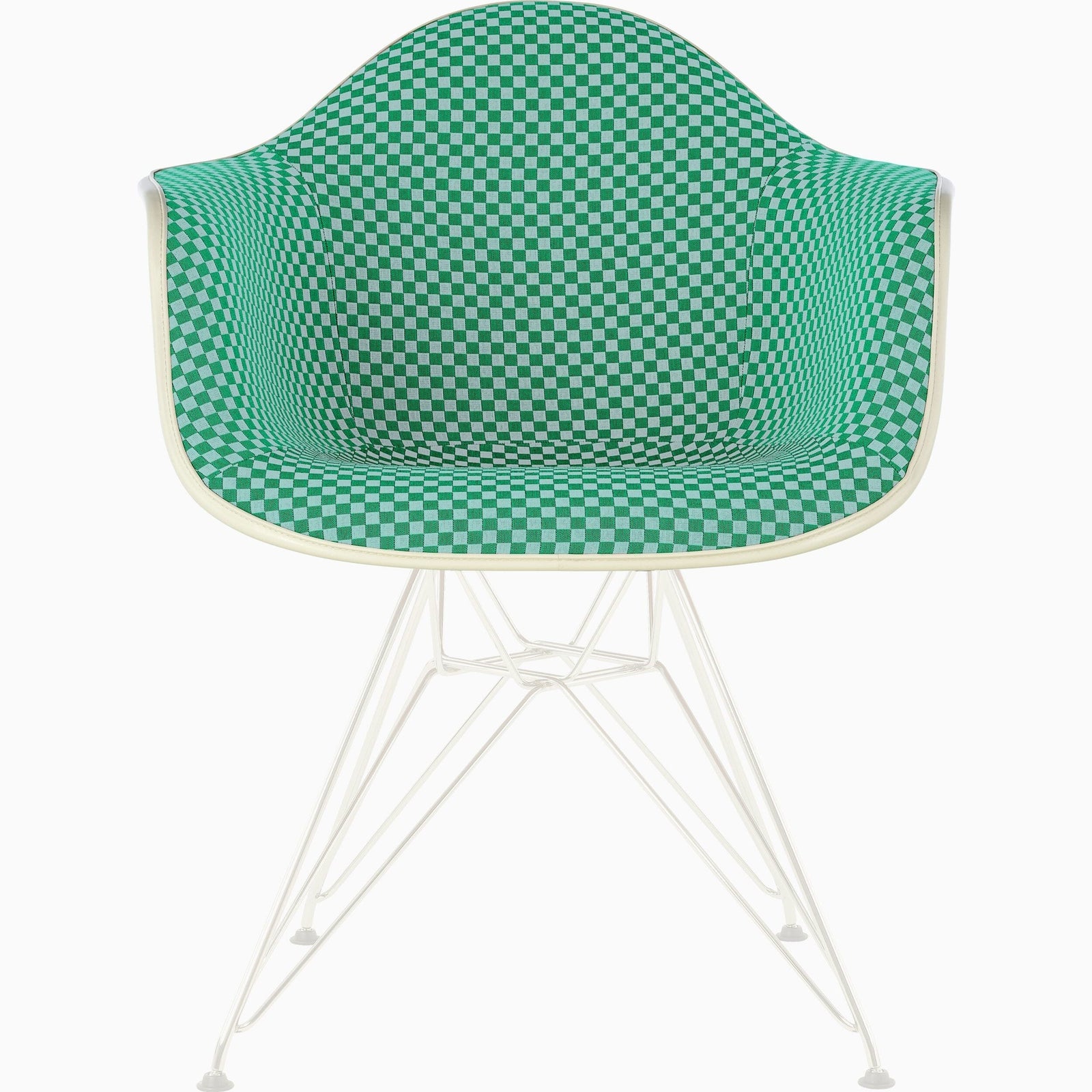 Eames Molded Plastic Upholstered Arm Chair with Wire Base Side/Dining herman miller 