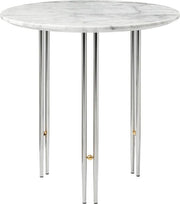 IOI Side Table side table Gubi White Carrara Marble Chrome Base / Brass Sphere 