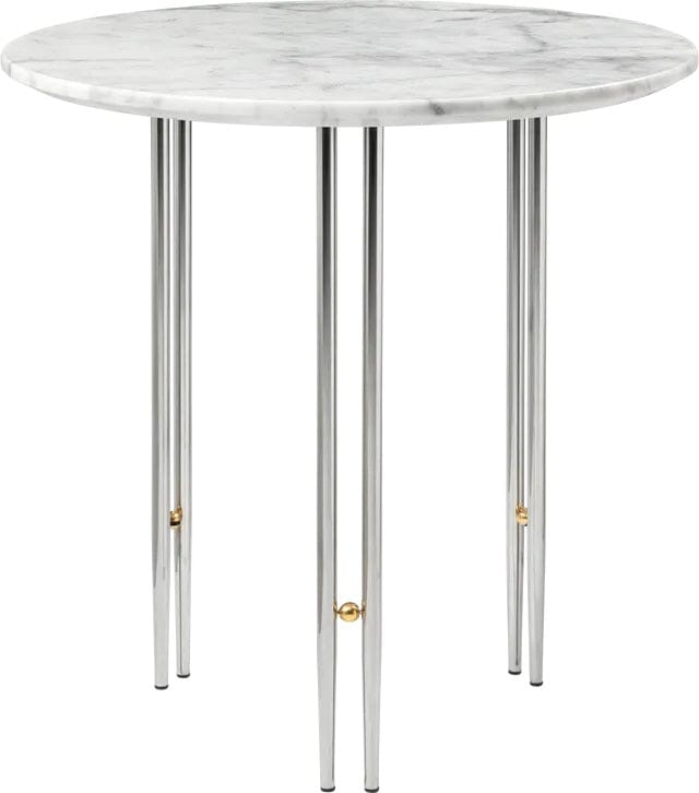 IOI Side Table side table Gubi White Carrara Marble Chrome Base / Brass Sphere 