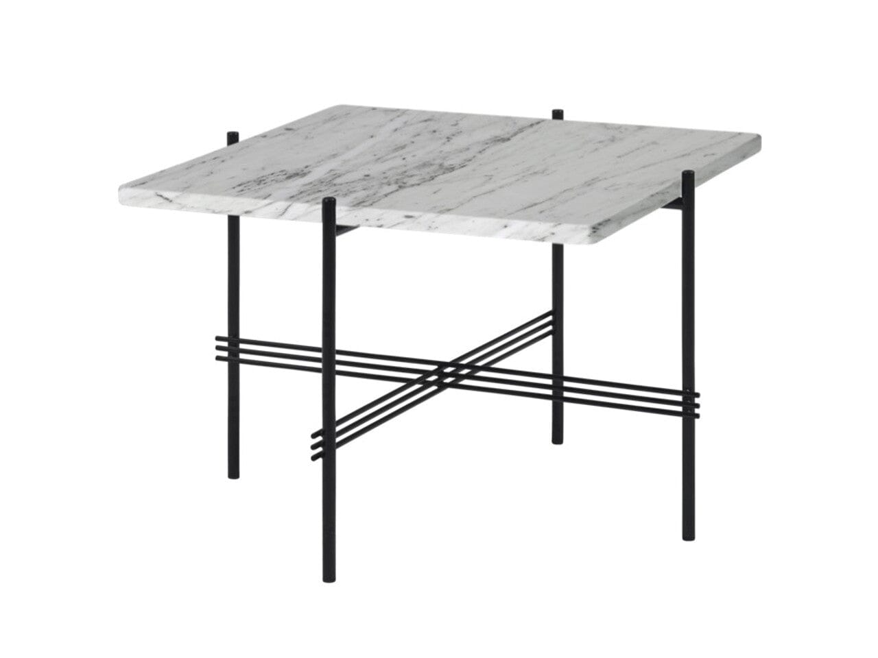 TS Coffee Table - Square Coffee table Gubi White Carrara Marble Black Small: 55 x 55 cm