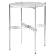 TS Side Table side table Gubi White Carrara Marble Polished Steel 
