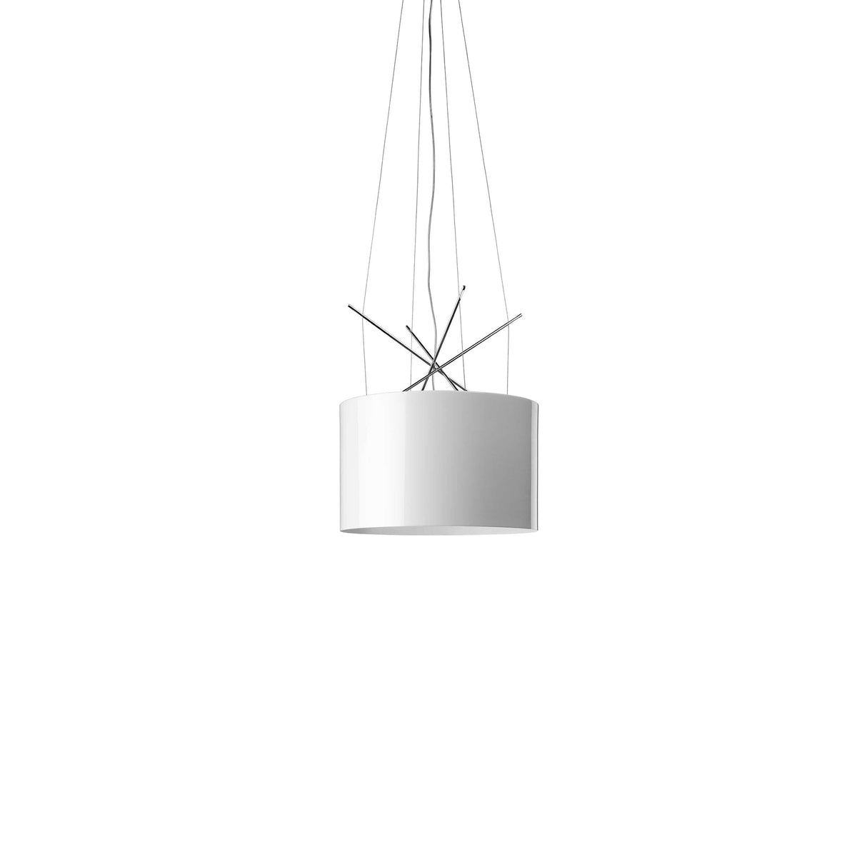 Ray Suspension Lamp hanging lamps Flos Glossy White Painted Metal - Halogen 