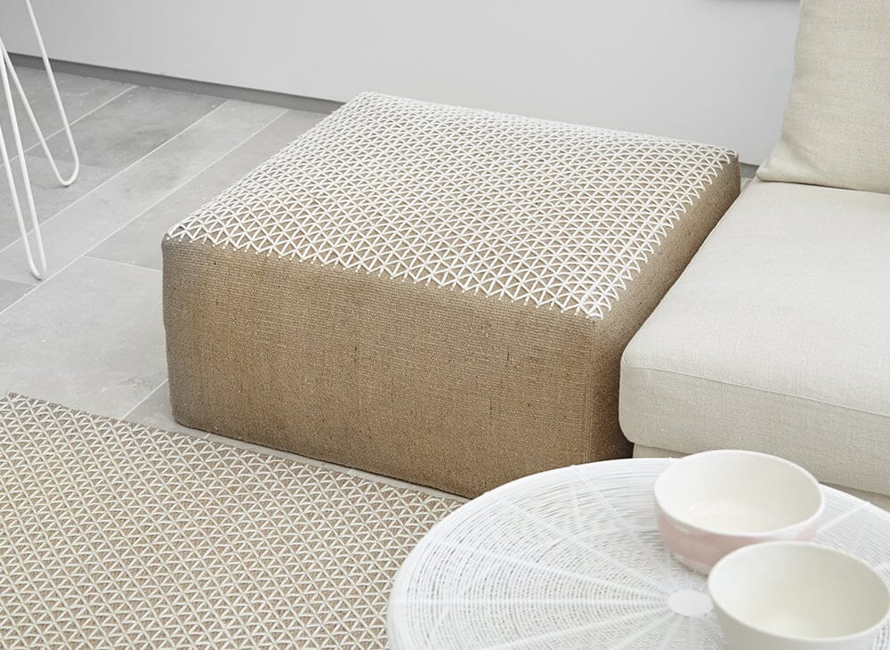 Raw Small Pouf Ottoman Gan 