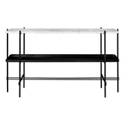 TS Console 2 Rack Table with Tray- 120 x 30 cm Console Table GUBI White Carrara Marble 