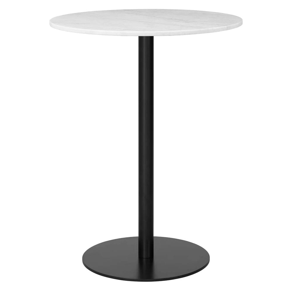 1.0 Bar Table bar height tables Gubi Large Black base White Carrara Marble