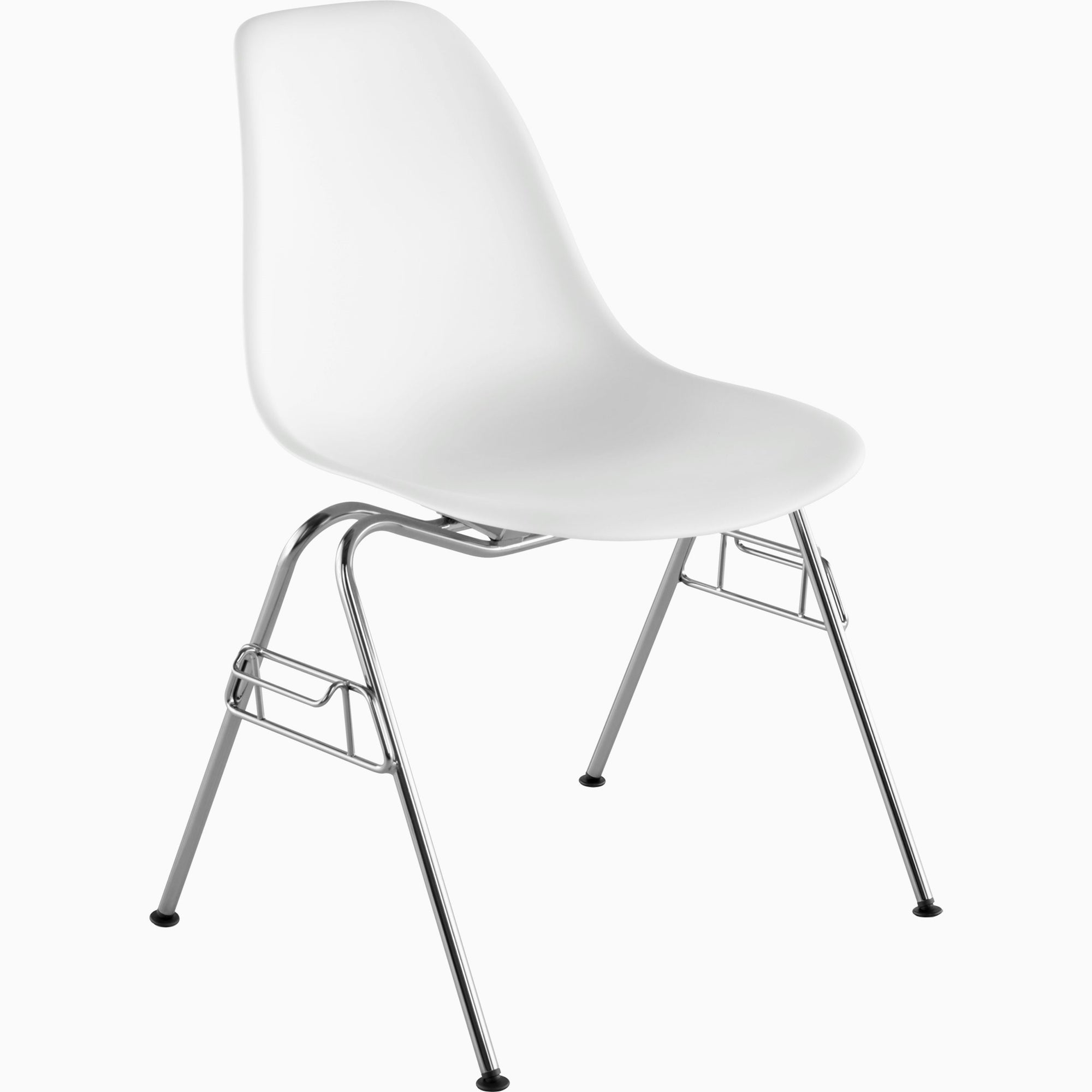 Eames Molded Plastic Side Chair with Stacking Base