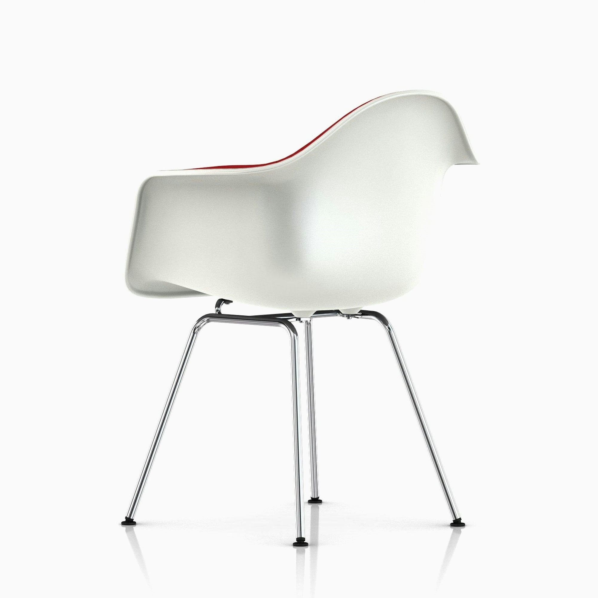 Eames Molded Plastic Upholstered Armchair with 4-Leg Base Side/Dining herman miller 